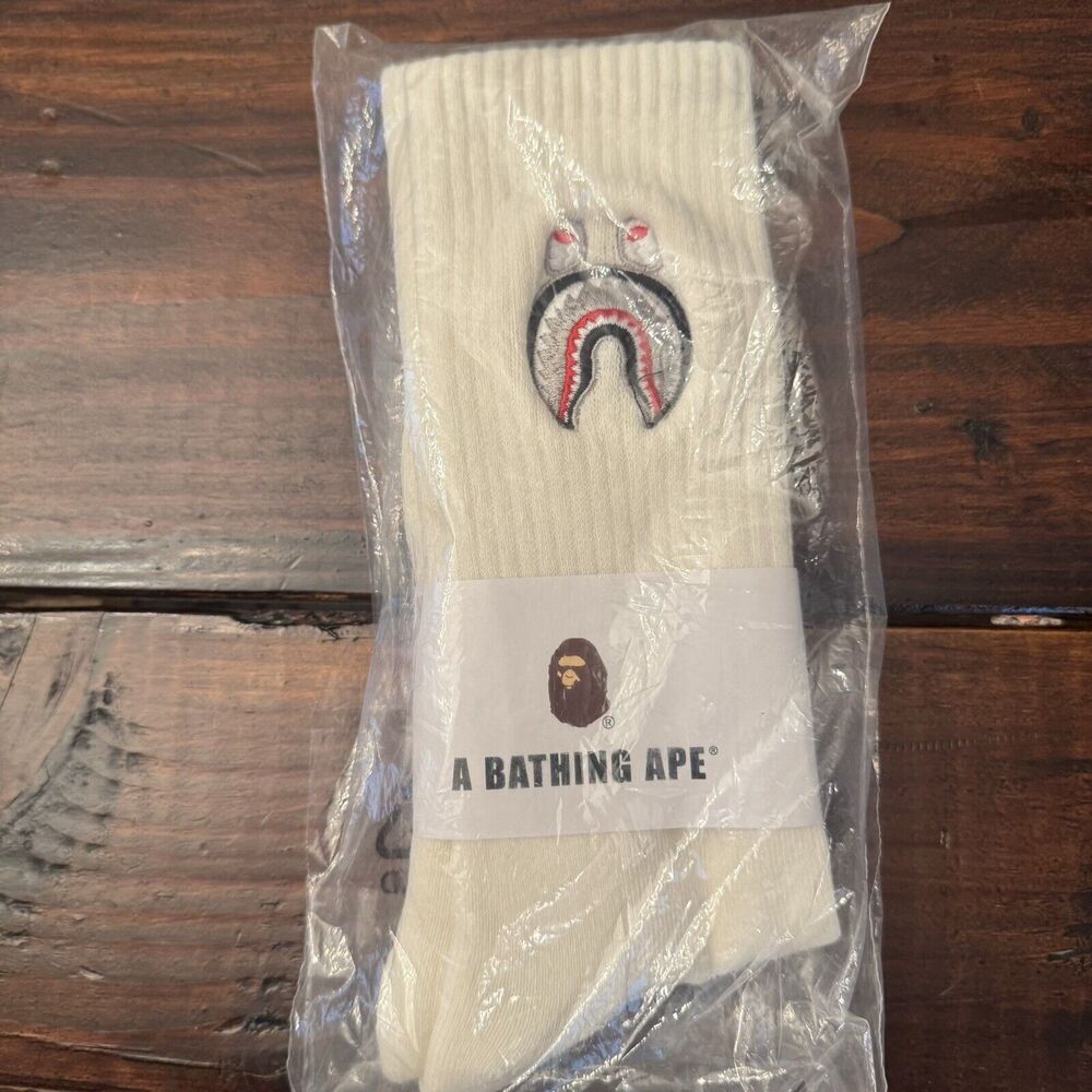 BAPE Shark Face Embroidered Crew Socks